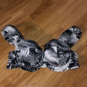 Black and White Palm Print Fuller Bust Bikini